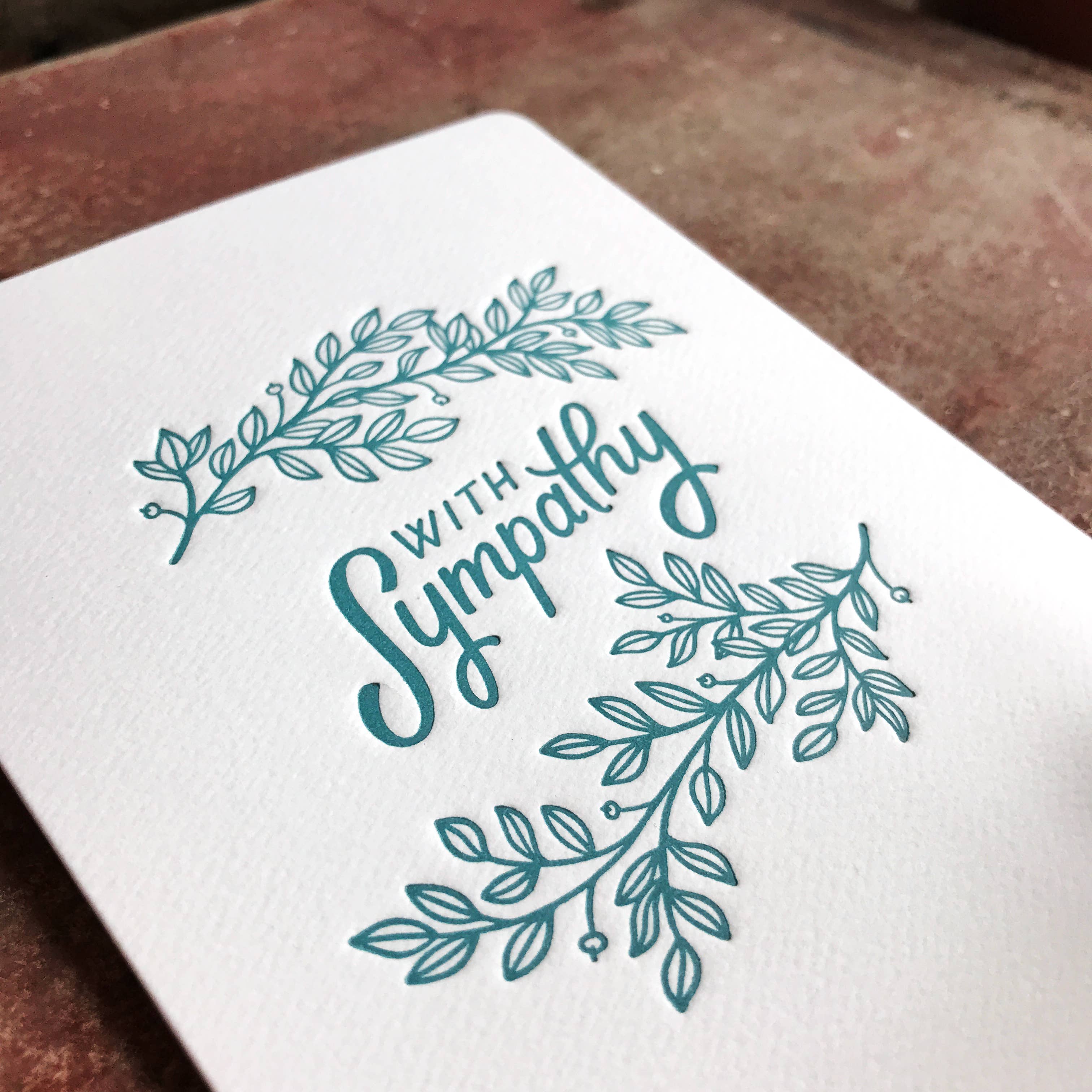 Gotamago - Wholesale Sympathy Card - Leaves Sympathy Letterpress Card1
