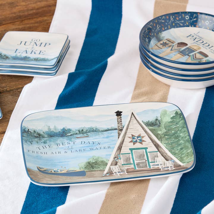 Wake At The Lake Rectangular Platter 14" x 10" for wholesale by Certified International