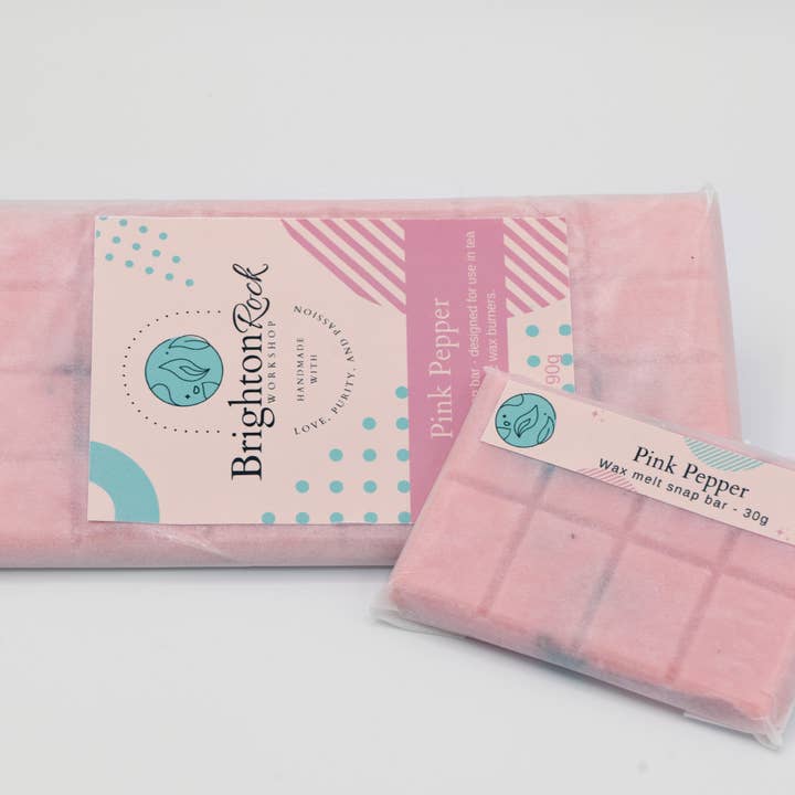 Pink Pepper Wax Melt Snap Bar for wholesale by Brighton Rock Workshop