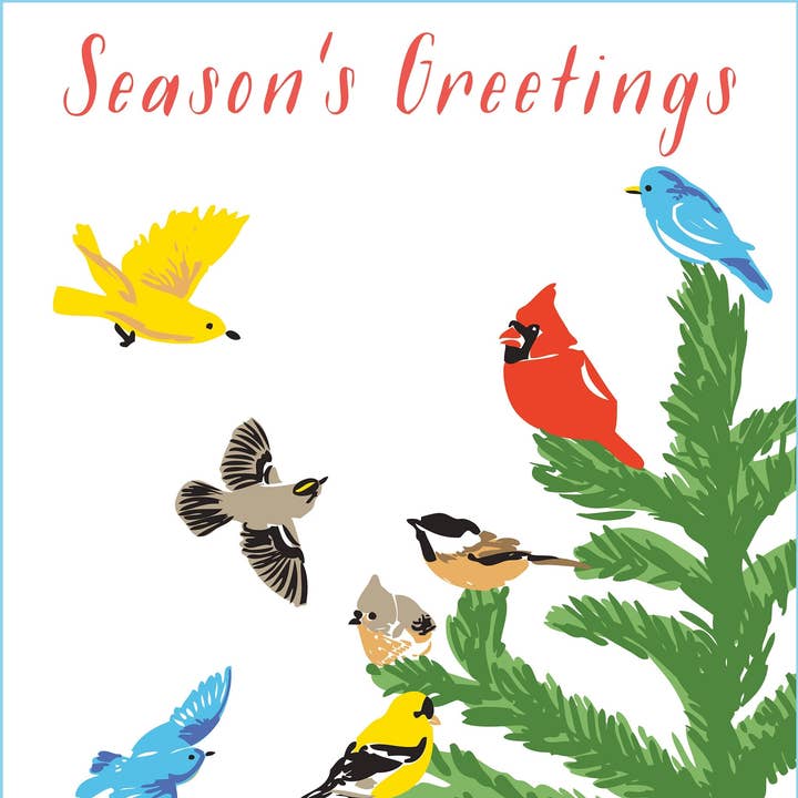 RHO-9132 Fir & Birds - Greeting Card for wholesale by Rigel Paper