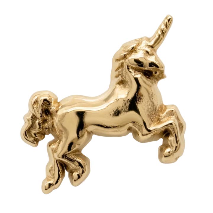 Unicórnio – Extremidade sem rosca/rosqueada em ouro 14K por atacado de Piercing-zone