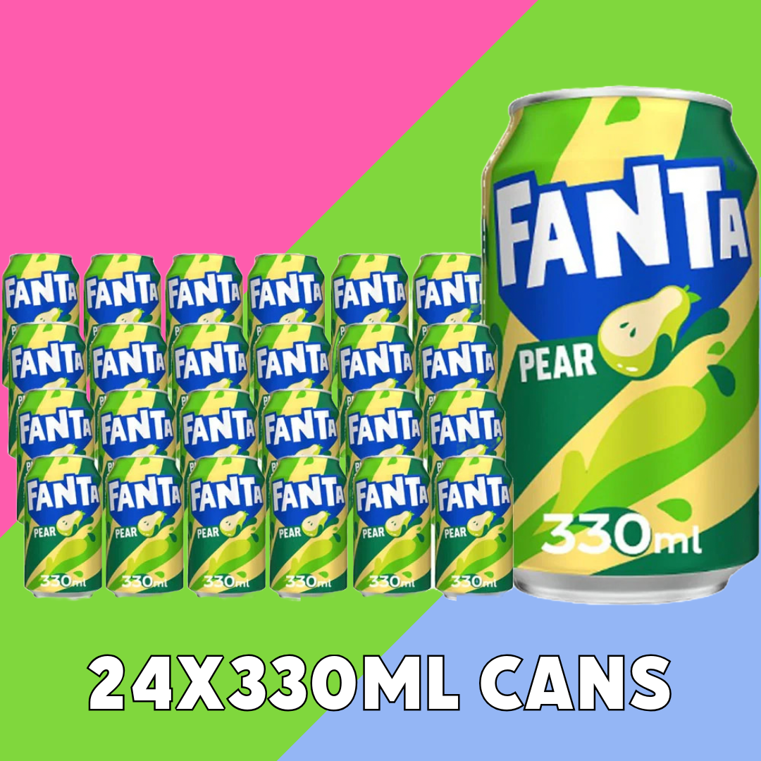 Gaffney's Sweets & Treats Wholesale – Refrigerante/bebidas gaseificadas por atacado – Fanta Pera 24x330ml Latas1