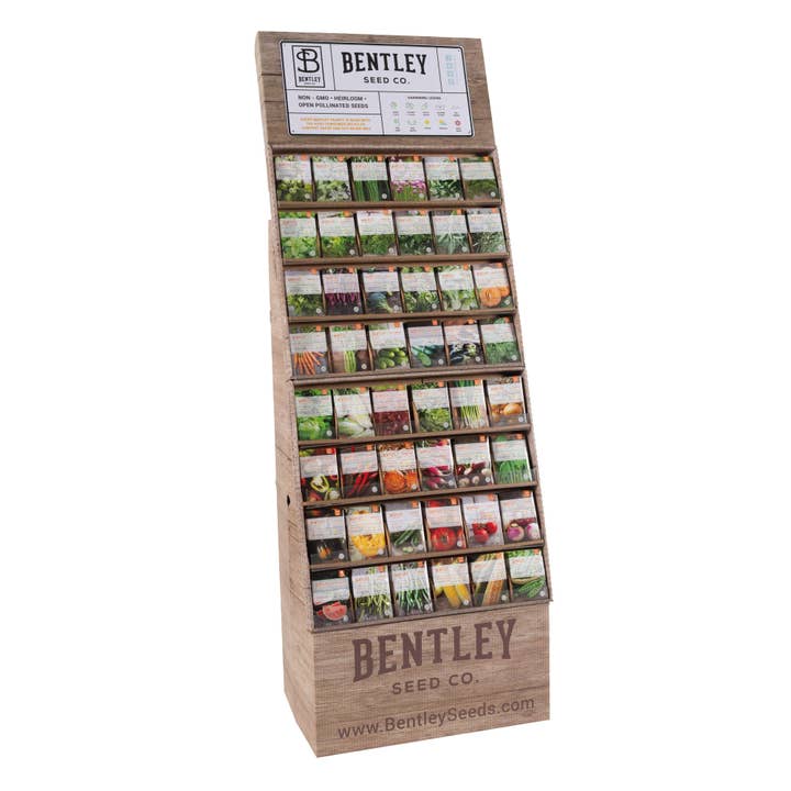 Bentley Seed Co. - Wholesale Retailer Display Stand/Case - 500 Piece Vegetable and Herb Seed Packet Retail POS Corrugated Display