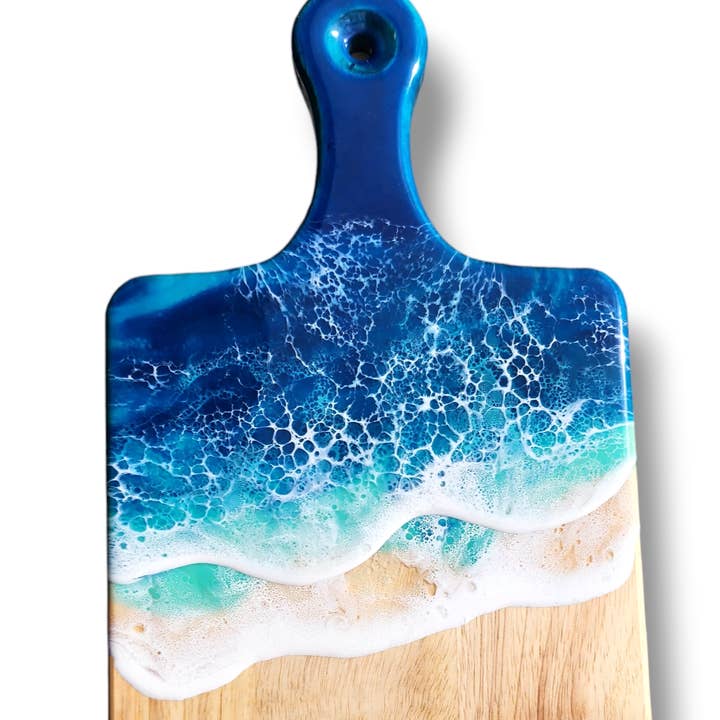 Ocean Wave Serving Board with Handle for wholesale by Crafted By Rachel