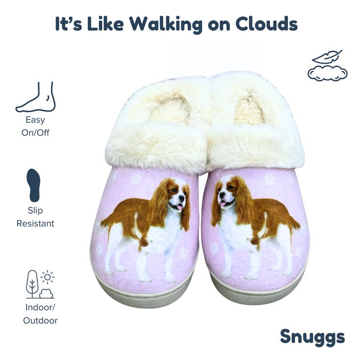 E&S Pets - Wholesale Slippers - Unisex - King Charles Cavalier Snuggs Slipper - Comfy - Pet lovers