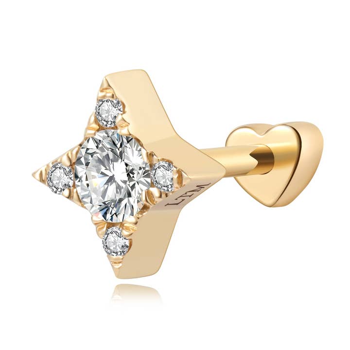 Boucle d'oreille étoile filetée en diamant naturel pour la vente par LTM Jewels