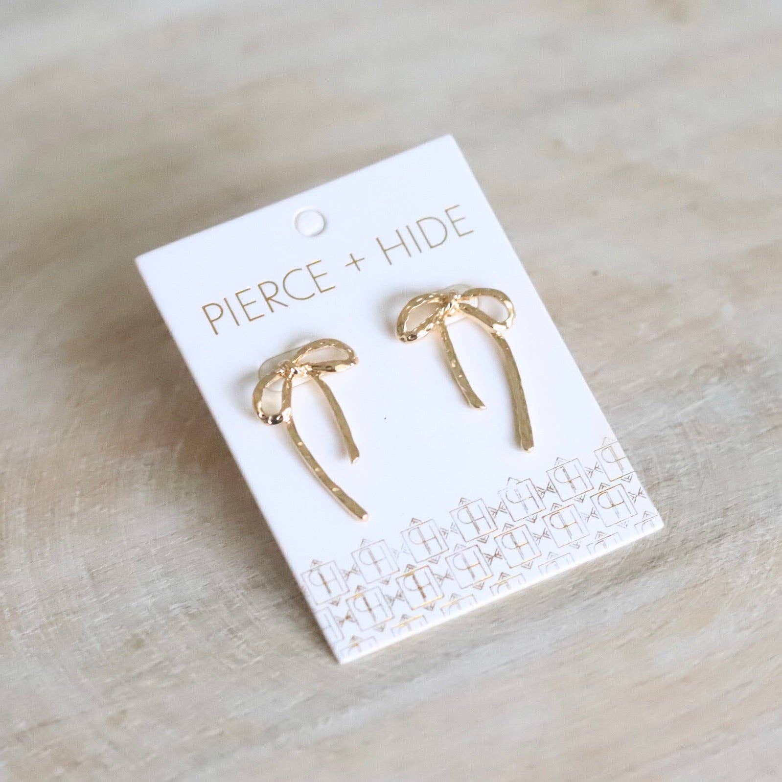 Pierce + Hide - Wholesale Dangle Earrings - Textured Ribbon Drop Earrings | Bow Earrings2