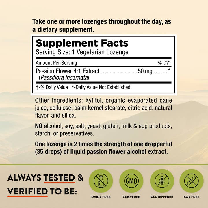 Mt. Angel Vitamins - Wholesale Oral Supplement/Vitamin - Mt. Angel Vitamins' Relaxing Passionflower - 60 Lozenges1