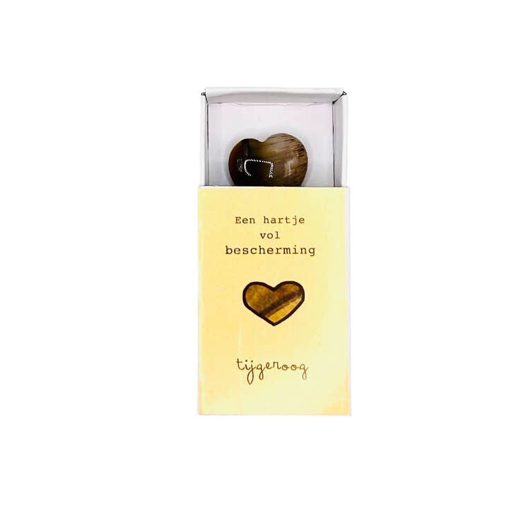 Heart in box Tiger's Eye for wholesale by Sidedish Cards