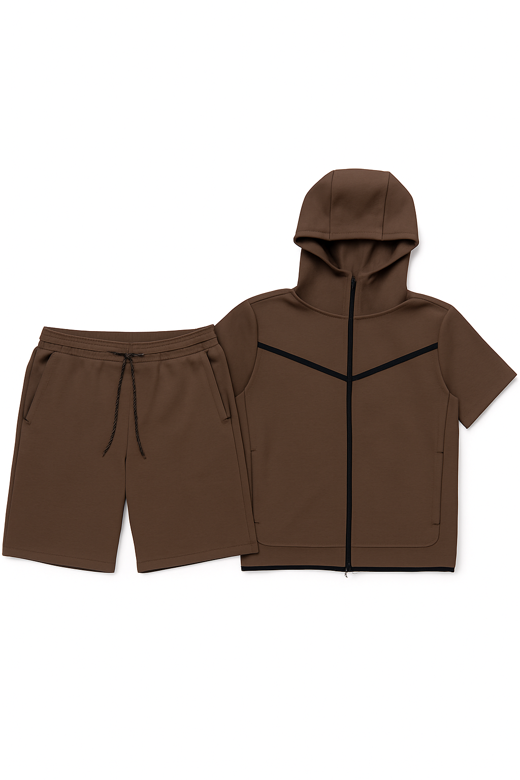 Amorica NYC - Wholesale Activewear Set - Men's - Men’s TechFlex Hooded Zip-Up Short Set1