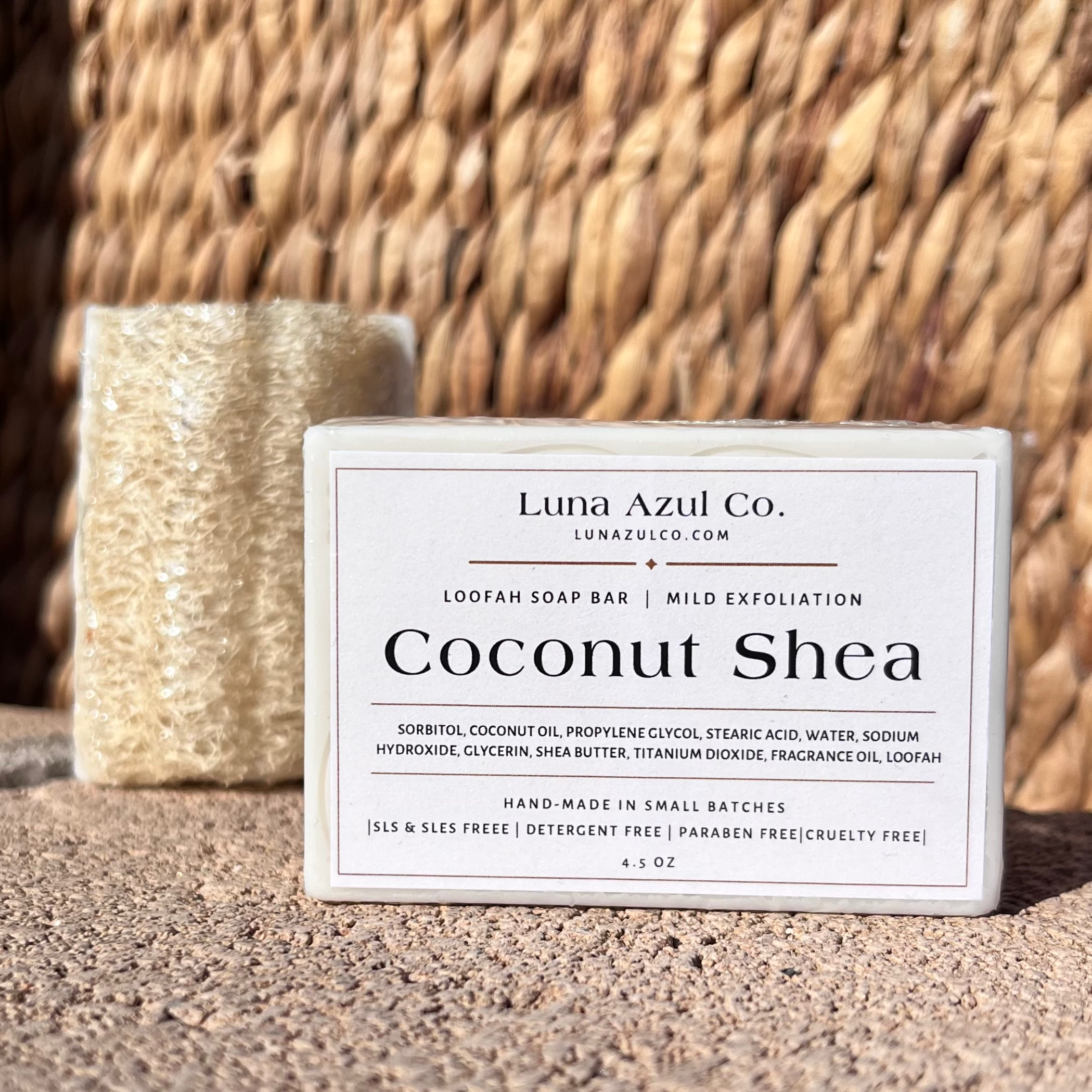 Luna Azul Co - Wholesale Bar Soap - Coconut Shea Butter Loofah Soap Bar1