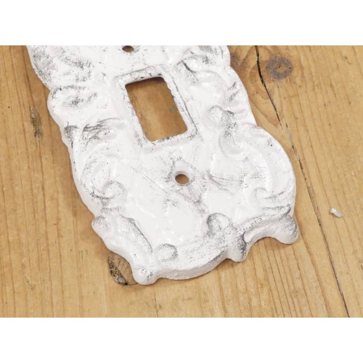 Midwest Craft House - Wholesale Light Switch Cover/Plate - CAST IRON DISTRESSED WHITE LIGHT SWITCH PLATE COVER
