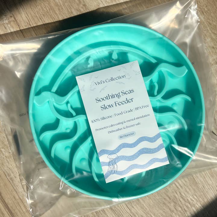 Sea Green Soothing Seas Bowl | Pet Slow Feeder for wholesale by Vivi’s Collection