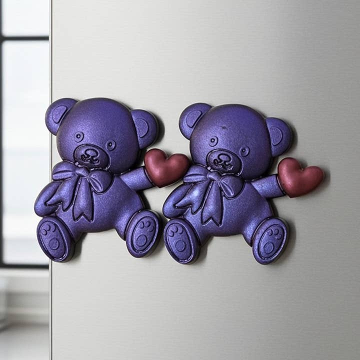 Face It Home Decor - Venta al por mayor Imanes - Imanes de nevera de osito de peluche metálico de resina hechos a mano regalo4