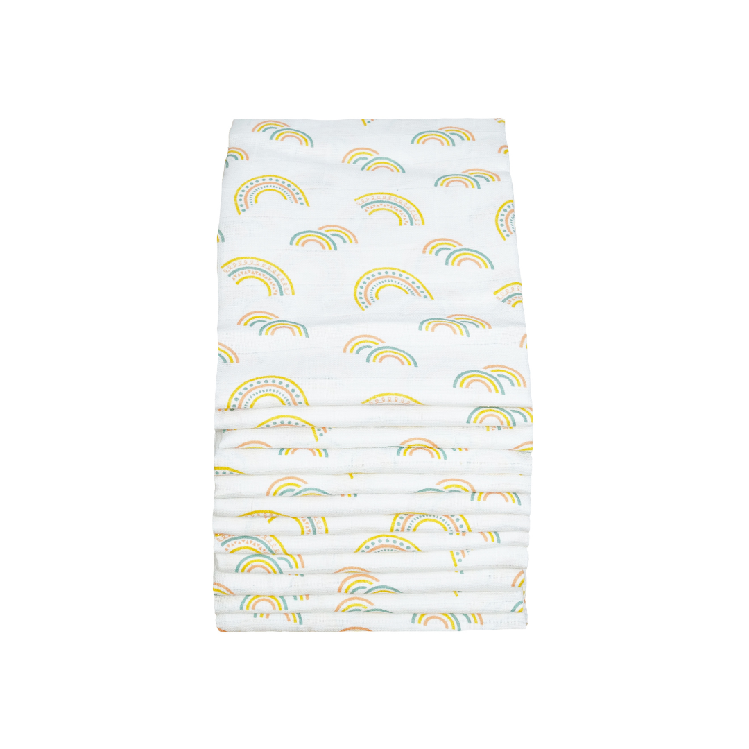 Muslinz - MerryGoRoundUK Ltd – wholesale Rapduk - Baby – MusLinz 12pk Bomull Muslin Kvadrater - Mönstrad8