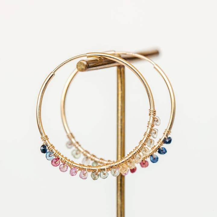 Arco Sapphire Earrings for wholesale by Pure Life Jewelry