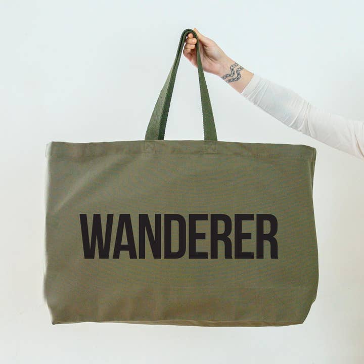 Wanderer - Oversized Tote Bag - Olive for wholesale by Russet and Gray