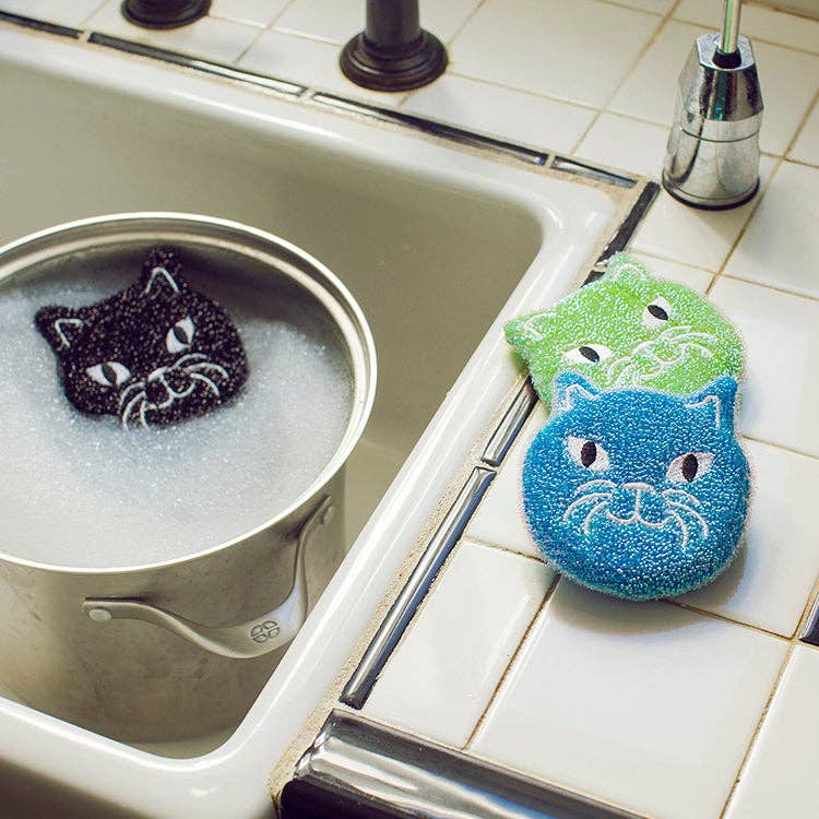 Kikkerland Design Inc - Wholesale Cleaning Sponge - Cat Sponges Set Of 32