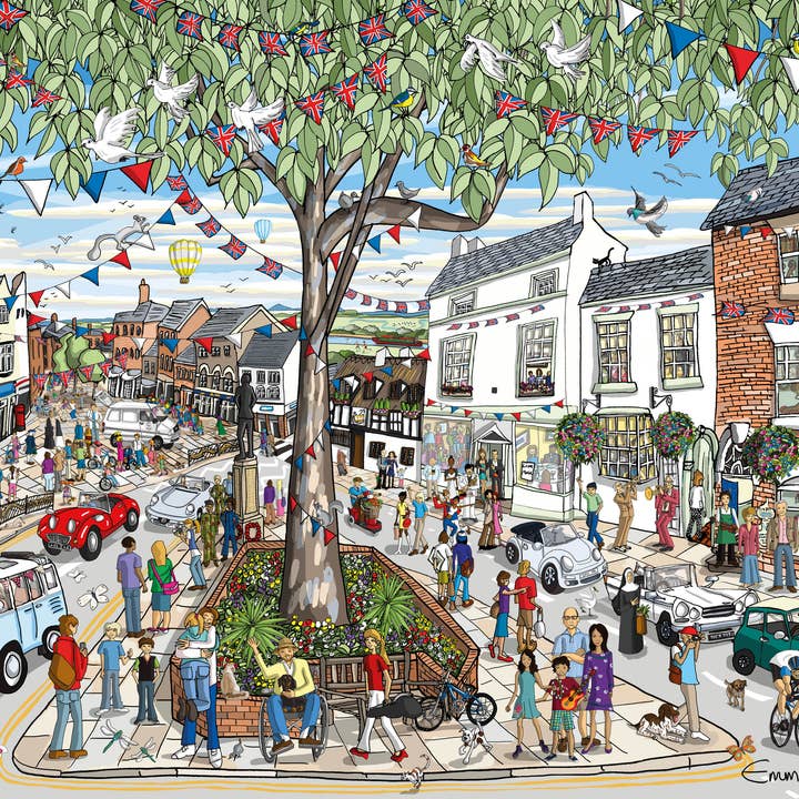 GRANVILLE SQUARE - Emma Joustra Jigsaw Puzzle for wholesale by Great British Jigsaws