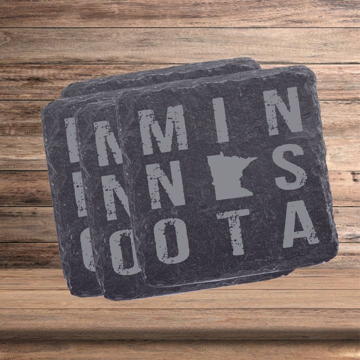 Fuzzy Loon Designs - Venta al por mayor Posavasos - Minnesota | Juego de posavasos de pizarra