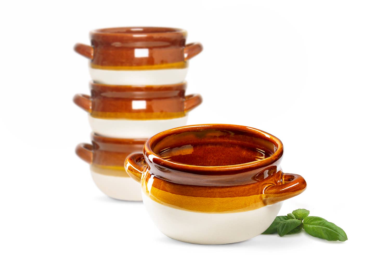 Kook - Wholesale Serve Bowl - Kook Puebla Ceramic French Onion Soup Crocks, Set of 4,18 oz2