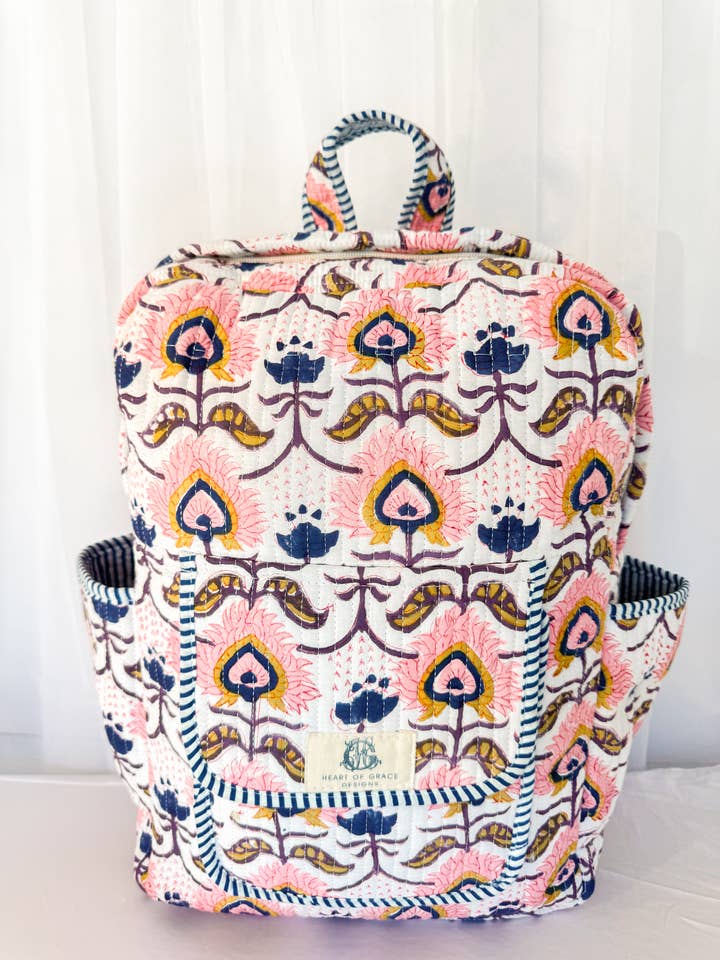 Rosewood | Scalloped Quilted Backpack  for wholesale by Heart of Grace