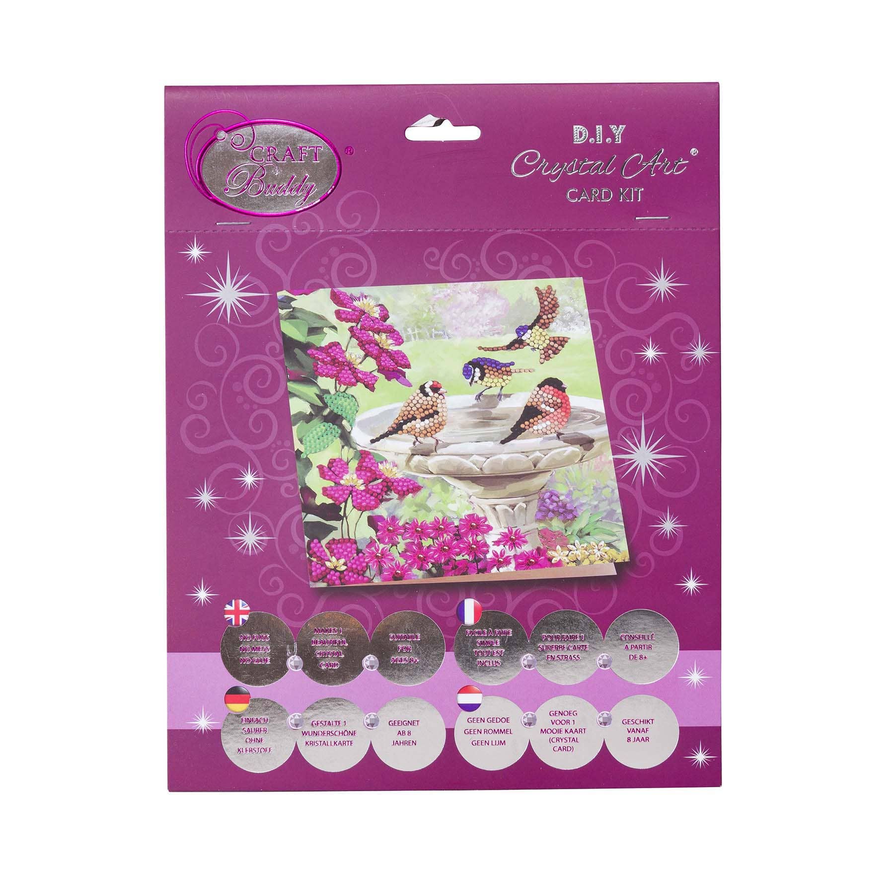 Outset Games and Cobble Hill Puzzles - Wholesale DIY Craft Kit - Crystal Art Card Kit: Birds2