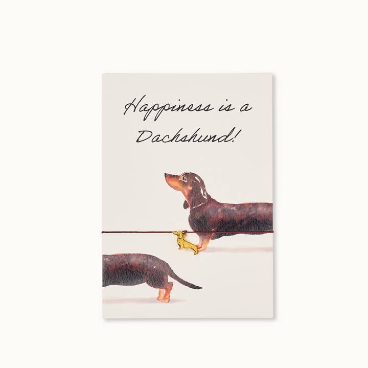 by Vivi. - Wholesale Encouragement Card - Armband-Karte: Happiness is a Dachshund