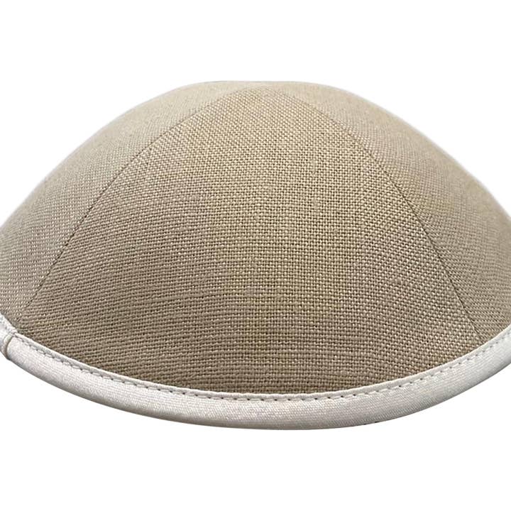 Linen Taupe Kippot for wholesale by Kippot World
