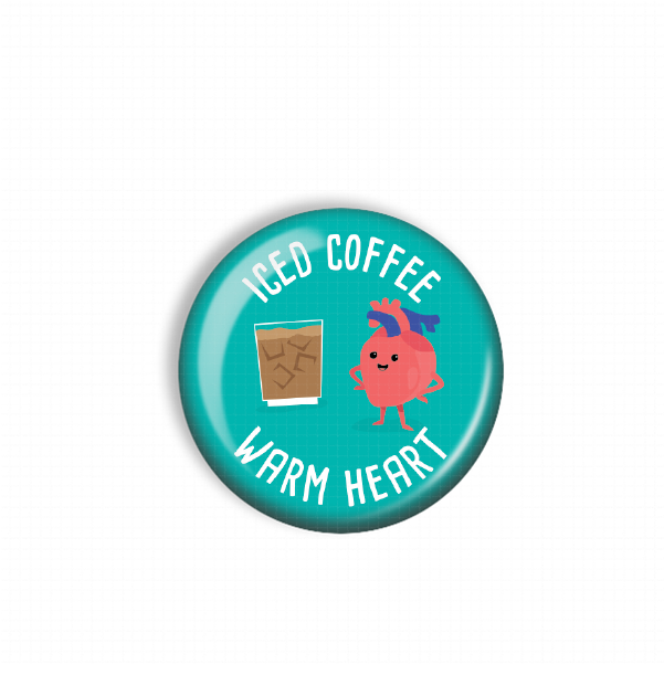 Snarkynurses - Wholesale Badge Accessory - Women's - Badge Reel Topper: Iced Coffee, Warm Heart1