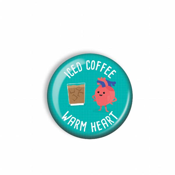 Snarkynurses - Wholesale Badge Accessory - Women's - Badge Reel Topper: Iced Coffee, Warm Heart1
