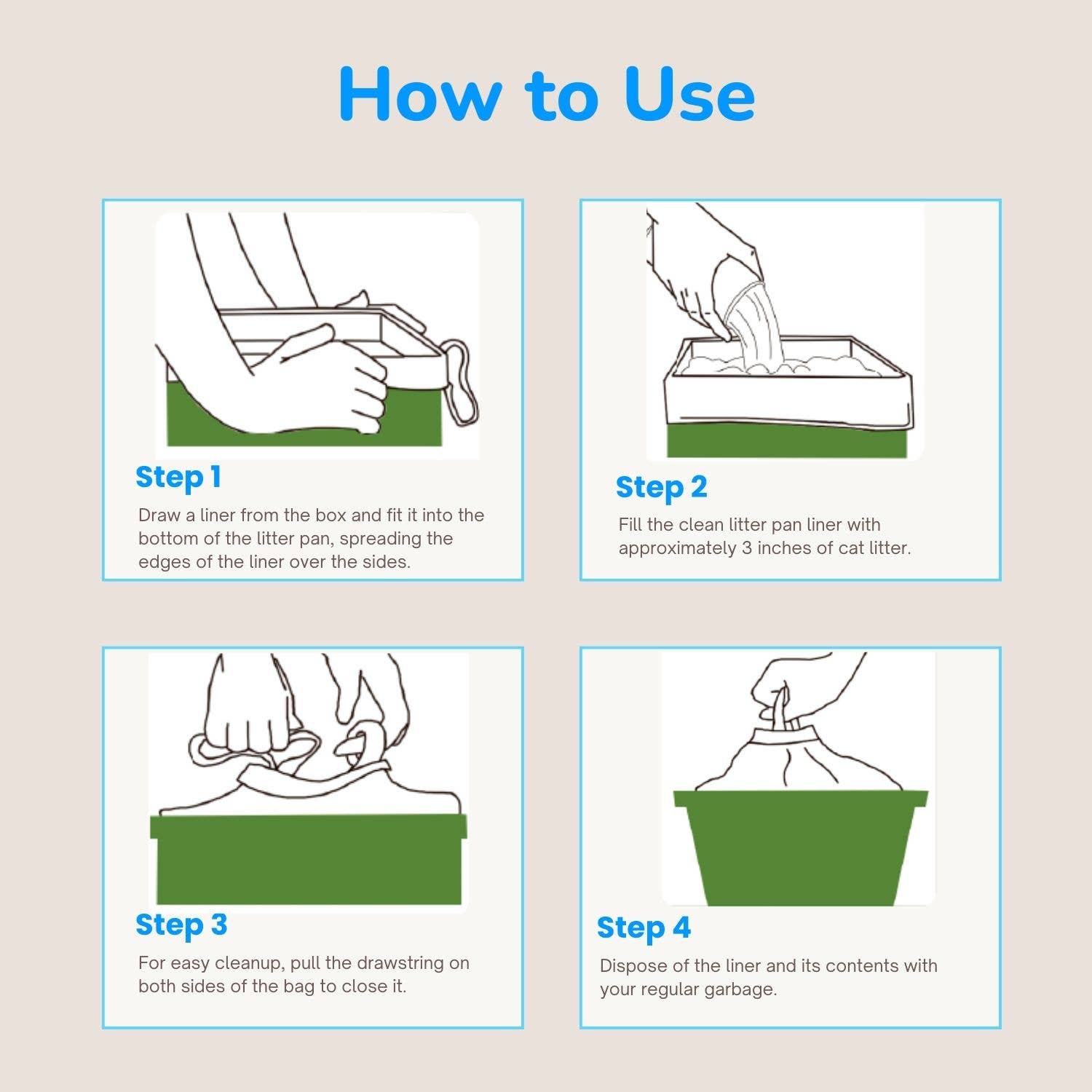 Pet N Pet - Wholesale Pet Poop Bag - Pet N Pet Jumbo Cat Litter Box Liners – 60 Count, Drawstring6