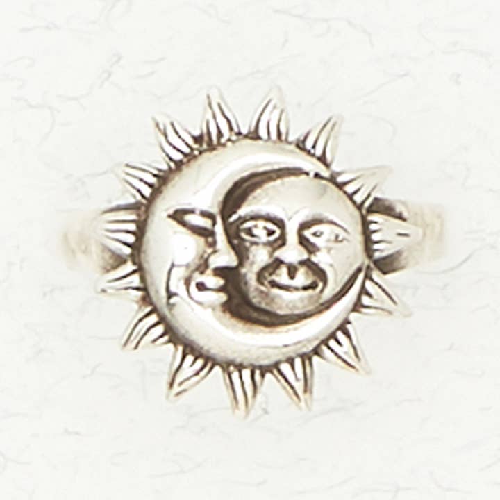 Nirvana LLC - Wholesale Cocktail/Statement Ring - Sterling Silver Ring - Sun & Moon