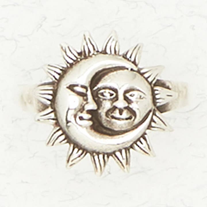 Sterling Silver Ring - Sun & Moon for wholesale by Nirvana LLC