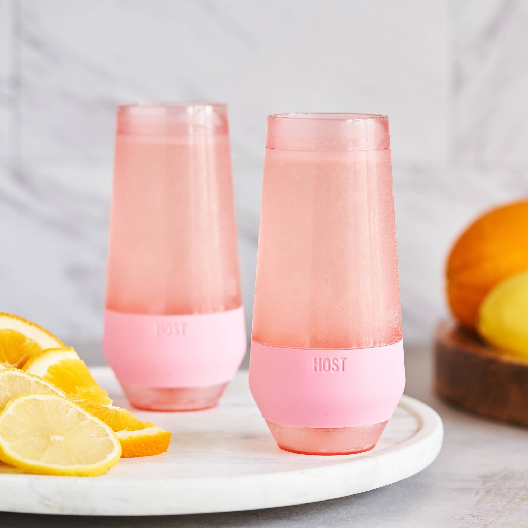 HOST - Vente Verres à vin - Coupes de refroidissement Champagne FREEZE™ en teinte rose, ensemble de 22