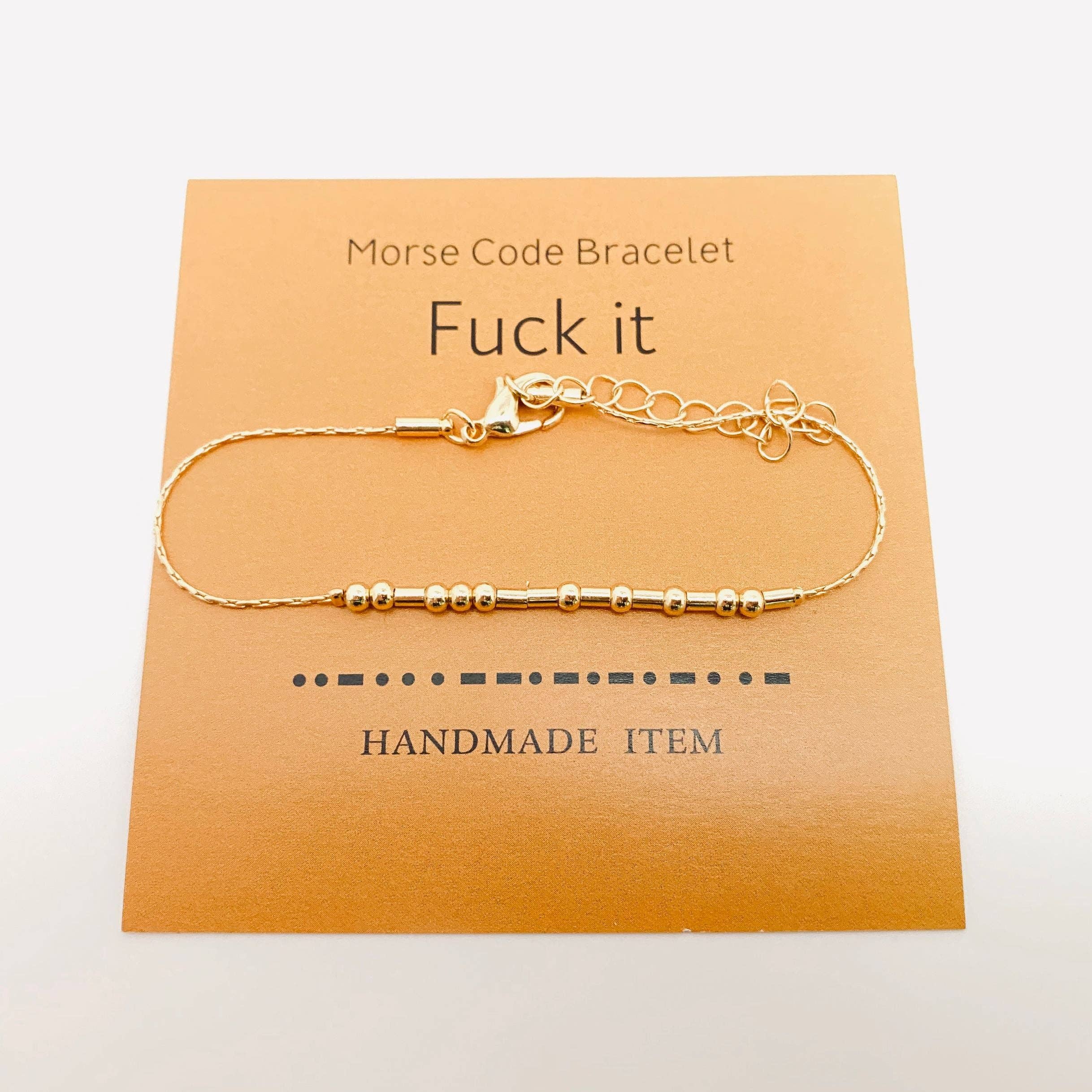 Mio Queena - Wholesale Schakelarmband - „Fuck off” handgemaakte gouden Morse Code-armbanden2