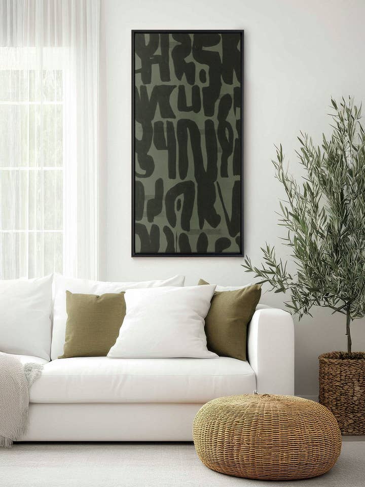 WILD SCRIPT, oeuvre sur toile imprimée pour la vente par Oleka Canvas