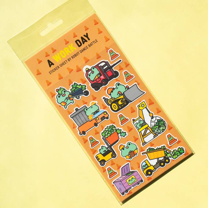 Une feuille d'autocollants pour planificateur de journée de travail pour la vente par Robot Dance Battle