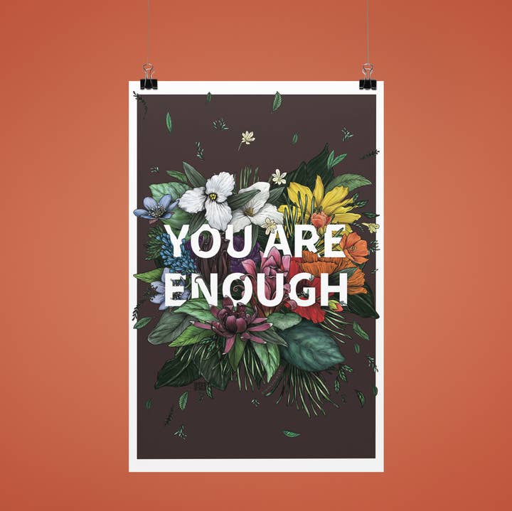 You Are Enough Art Print | Self Love Art Poster for wholesale by Transpainter