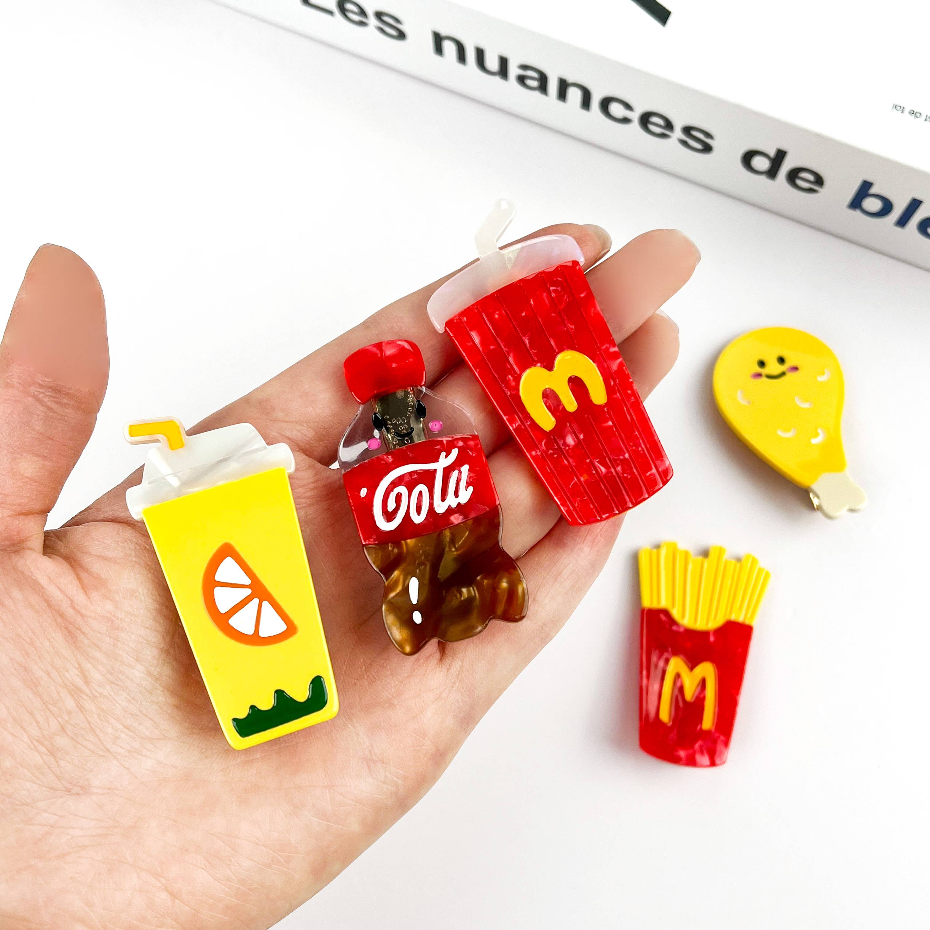 TheDivaSoap - Wholesale Hair Clip - Women's - Fun & Stylish Coke Fries Duckbill Clip, Eco-friendly Claw8