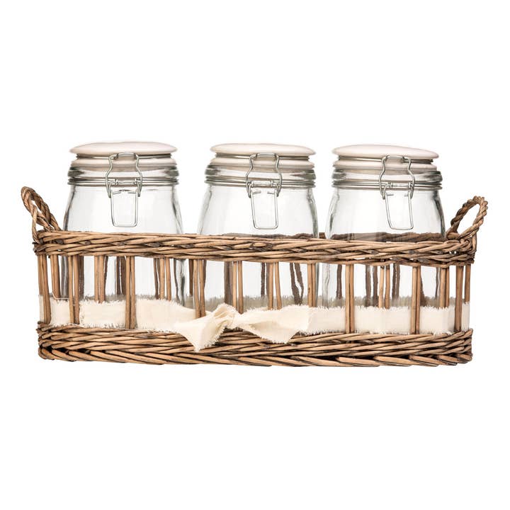Interiors by Premier – wholesale Jar – Country Cottage Glass Storage Jars - Set of 3