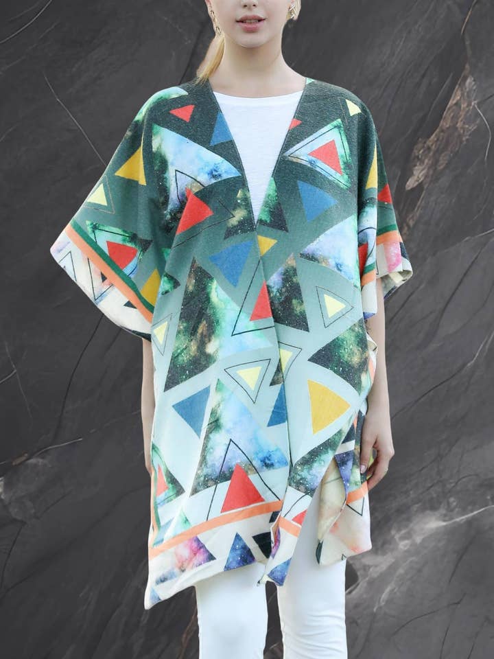 JC090314 Cashmere Blend Starry Sky Triangle Thick Ruana for wholesale by JC Sunny Fashion
