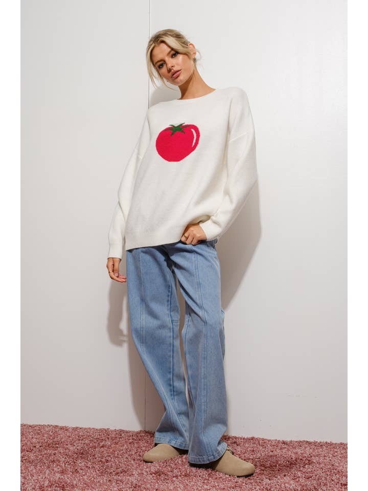 IVORY TOMATO SWEATER for wholesale on Faire