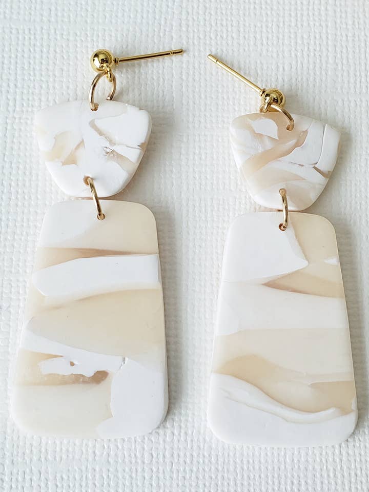 Claudia | Hvid ler gennemskinnelige Sunbeam øreringe for engroshandel hos LulaLina Design