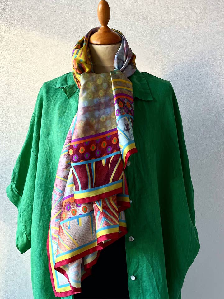 Foulard Donna Quadrato Satinato – Motivo Pesce Tropicale per la vendita all'ingrosso da parte di TOMBASANA