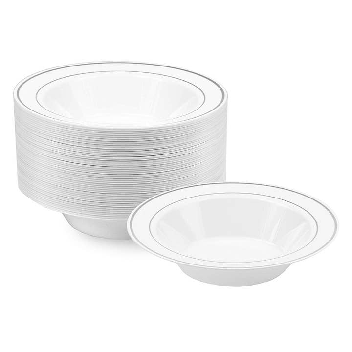 NYHI Plastic Disposable Soup Bowls (14 ounces) | Single Use Recyclable Dinnerware for Household, Restaurant, Weddings & Parties | BPA-free, Durable, Heat-Resistant Soup Plate & Salad Bowl| 50 Pack and other Purchase Wholesale plastic soup bowls. Free Returns & Net 60 Terms on Faire trending on Faire.