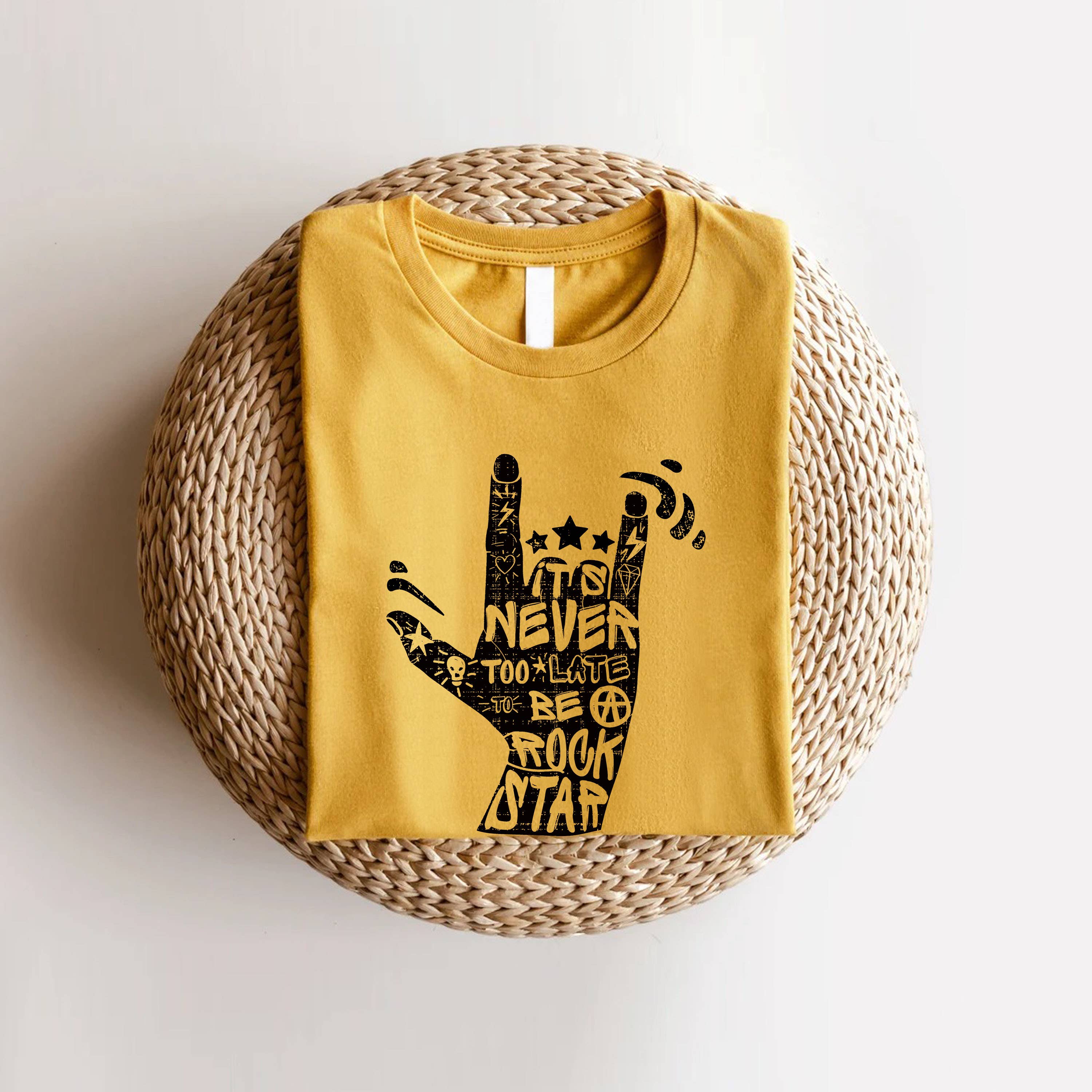 STARCHIS - Wholesale Screen Printed T-Shirt - Women's - It's never too late to be rockstar3