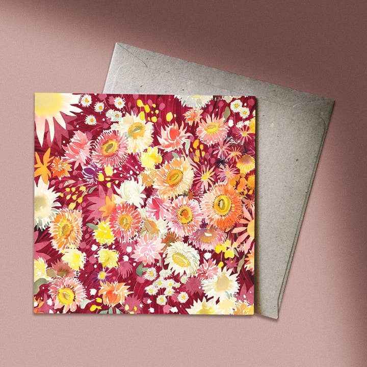 'The Everlasting Meadow' Greeting Card for wholesale by Natalie Martin | Australian Watercolour Artist