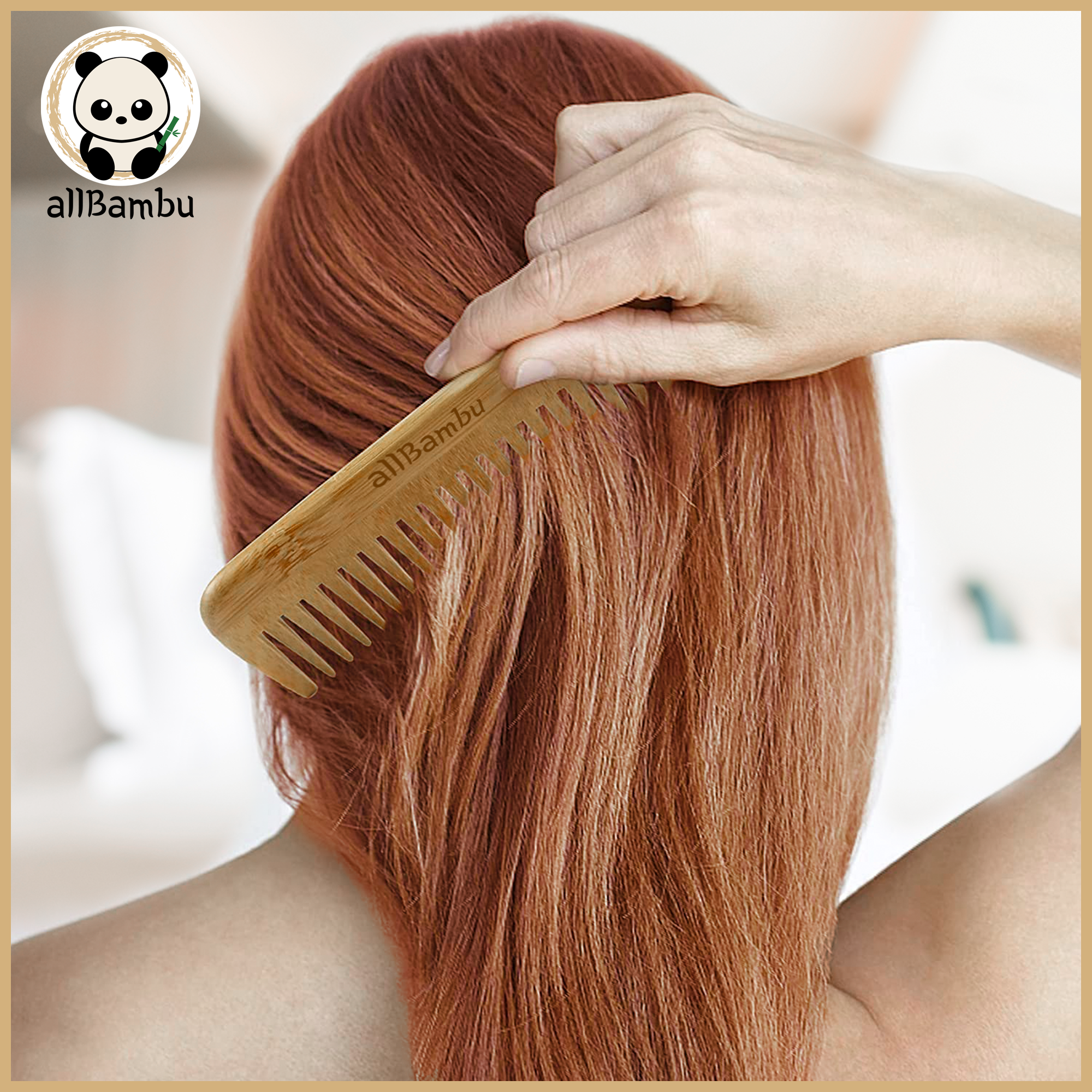 allBambu Inc - Wholesale Hair Brush/Comb - Bamboo Wide Tooth Comb2