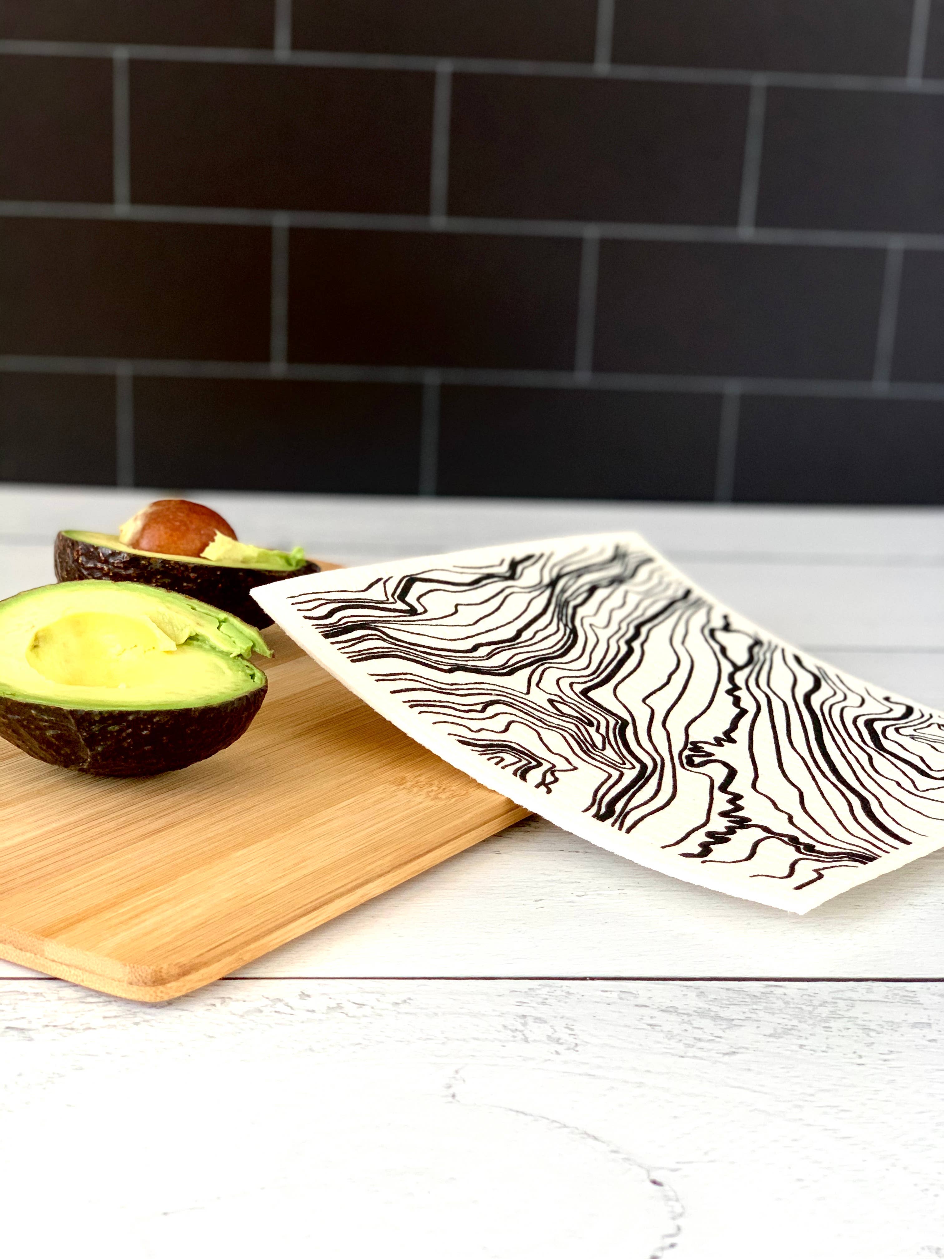 Corvidae drawings & designs - Wholesale Dishcloth - Topo Map Swedish Dishcloth2